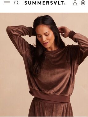 Summersalt Plush Velour Relaxed Crew Top & Velour Lounge Pant Set